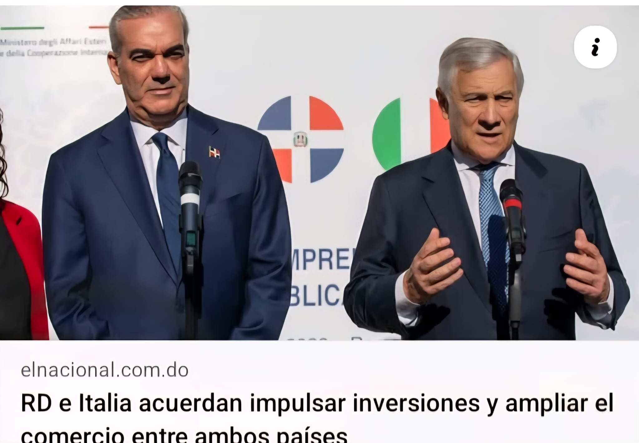 Presidente Luis Rodolfo Abinader llama a empresarios italianos a invertir en República Dominicana y destaca complementariedad económica entre ambos países. Otras Noticias Presidenciales
